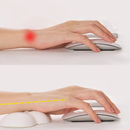 Leather Cloud Shape Wrist Rest Pad Soft PU Material Memory Foam Anti-Slip Rubber Base Office Keyboard Mouse Support Wrist Pad