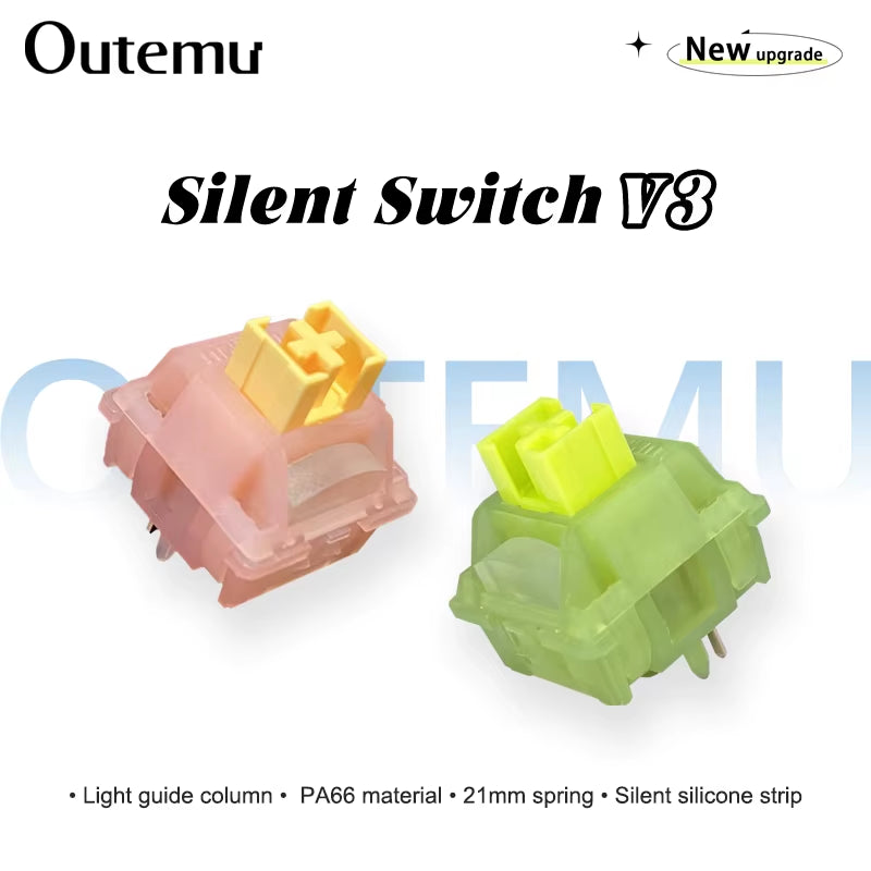 Silent Peach V3 Switch Lubed Silent Lemon V3 Switches Mechanical Keyboard Linear Tactile 5Pin Hot Swap PA66 Pre Lubed POM