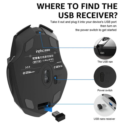 Bluetooth Compatible Mouse Rechargeable 2.4G  Wireless Mouse Office Mute Support PC Laptop Tablet Smartphone Universal