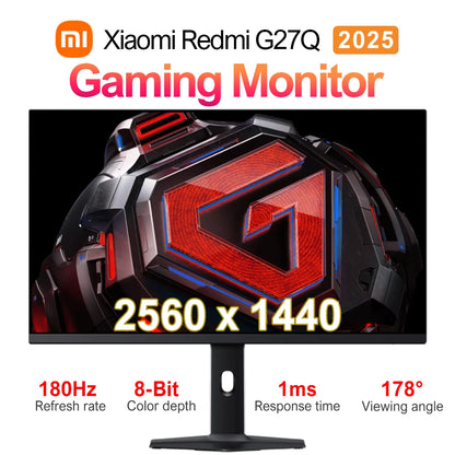 NEW Xiaomi Redmi G27Q/X27GQ Monitor 2025 IPS 27 inch PC Gamer 8-bit 2560x1440 180Hz Refresh Rate 1ms Response time Adaptive Sync