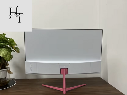 24Inch 27Inch Curved Monitor 1K 165Hz 1800R Pink Gaming Display HDR10 Desktop Screen 1Ms GTG with Free Gift for Girls